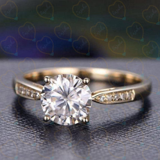 2.00 TCW Round Cut Solitaire With Accents Lab Grown Diamond Ring for Women