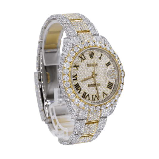 Orologio DJ 41MM Moissanite Diamond Big Stone Bezel Two-Tone 22CT