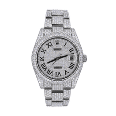 DJ 41MM Moissanite Diamond Two Row Bezel Watch 22CT