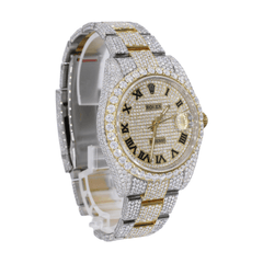 DJ 41MM Moissanite Diamond Medium Stone Bezel Two-Tone Watch 22CT