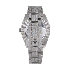 DJ 41MM Moissanite Diamond Two Row Stone Bezel Watch 22CT