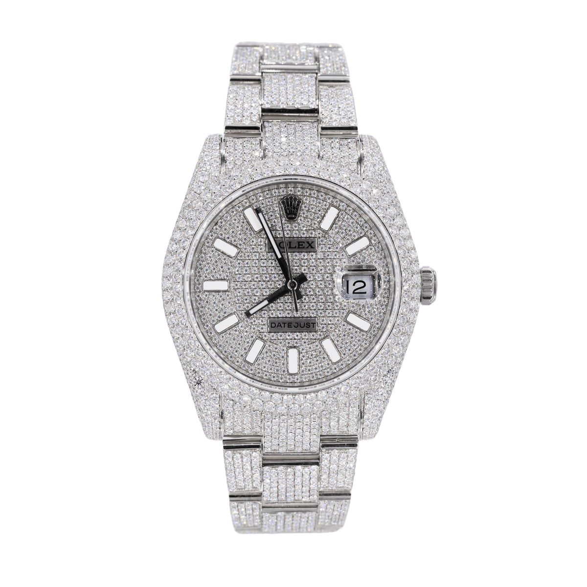 Orologio DJ 41MM Moissanite Diamond Two Row Stone Bezel 22CT