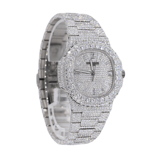 Orologio PT 41MM VVS Moissanite Diamond Two Row Stone Bezel 22CT