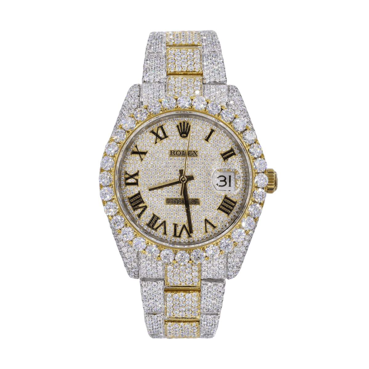 Orologio DJ 41MM Moissanite Diamond Big Stone Bezel Two-Tone 22CT