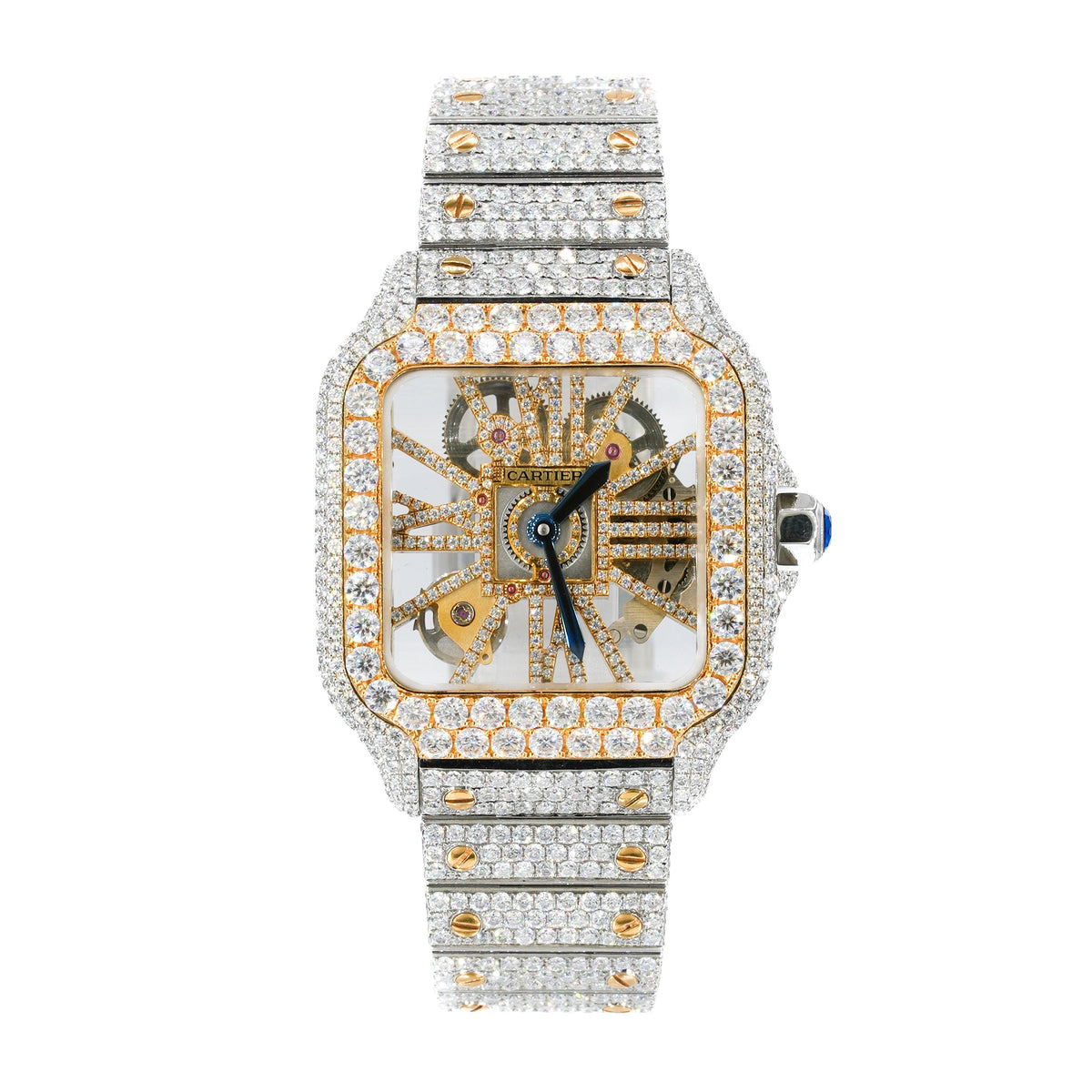 Orologio CS Skeleton Two-Tone 41MM VVS Moissanite Diamond 20CT