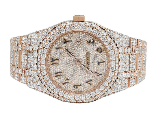 Audemars Piguet Watch fully iced out moissanite watch for mens with gold plating automatic wrist watch for birthday gift