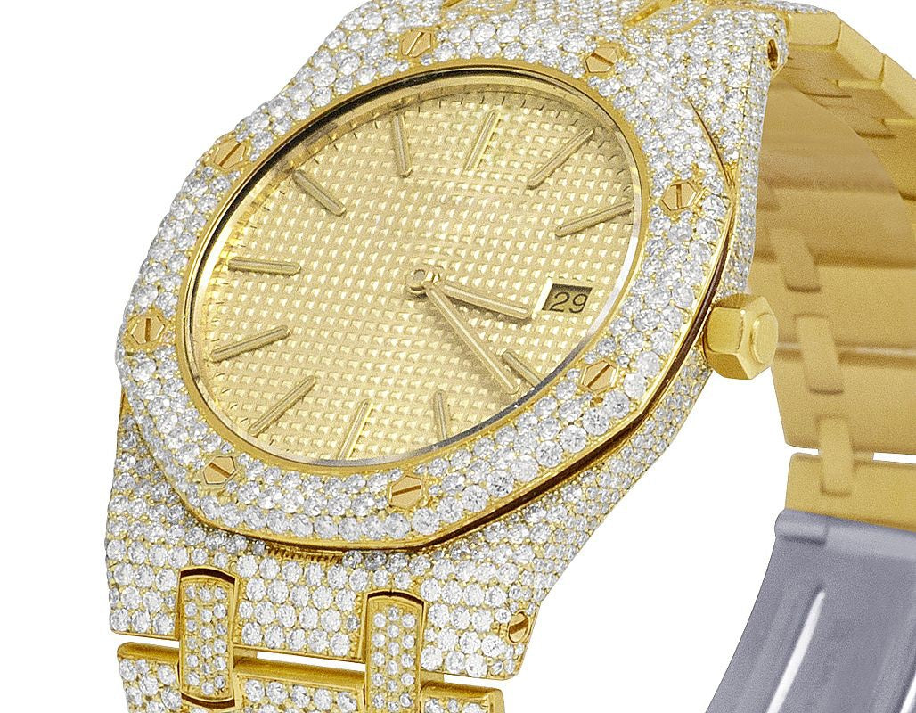 Audemars Piguet Watch mens fully automatic wrist watch moissanite diamond watch with yellow gold plating