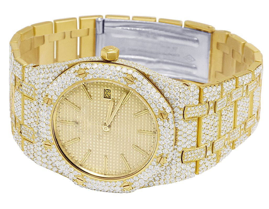 Audemars Piguet Watch mens fully automatic wrist watch moissanite diamond watch with yellow gold plating