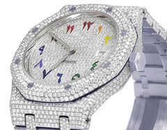 Audemars Piguet Watch moissanite diamond watch gift for him arabic rainbow dial watch mens wrist watch