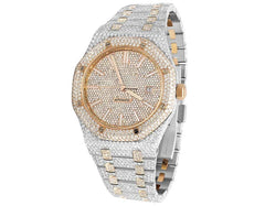 Audemars Piguet Watch fully automatic iced out men watch stainless steel moissanite watch with 2 tone gold plating