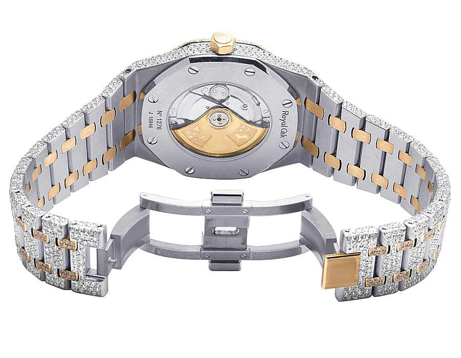 Audemars Piguet Watch fully automatic iced out men watch stainless steel moissanite watch with 2 tone gold plating