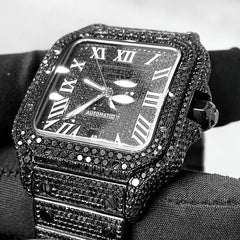 Cartier Watch custom black moissanite men watches fully automatic stainless steel watch luxury watch for him