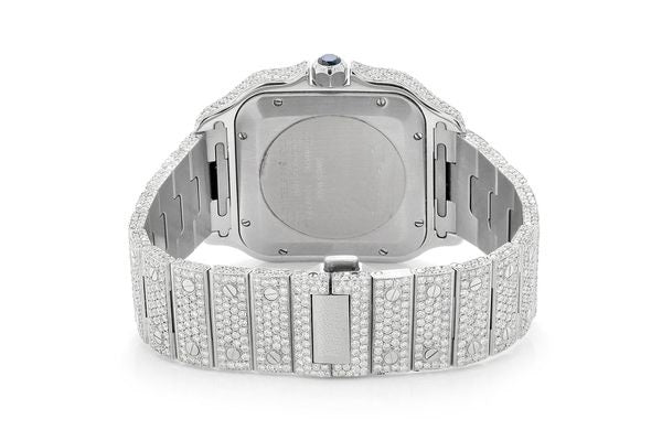 Cartier Watch iced out automatic watch gift for him round moissanite watch mens wrist watches