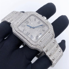 Cartier Watch iced out moissanite vvs diamond watch for gift roman dial stainless steel watch mens luxury watch