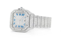 Cartier Watch mens iced out diamond wrist watch round vvs moissanite watch stainless steel luxury watch