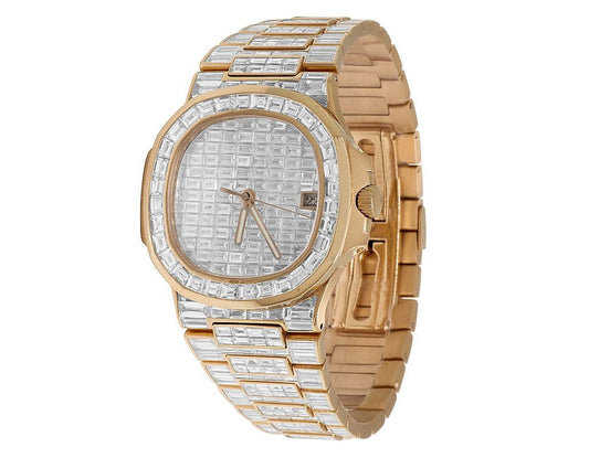 Patek Philippe Watch custom iced out watch moissanite bust down watch stainless steel wrist watch for mens