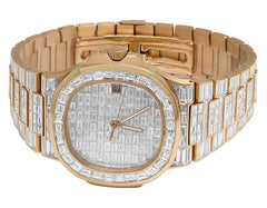 Patek Philippe Watch custom iced out watch moissanite bust down watch stainless steel wrist watch for mens