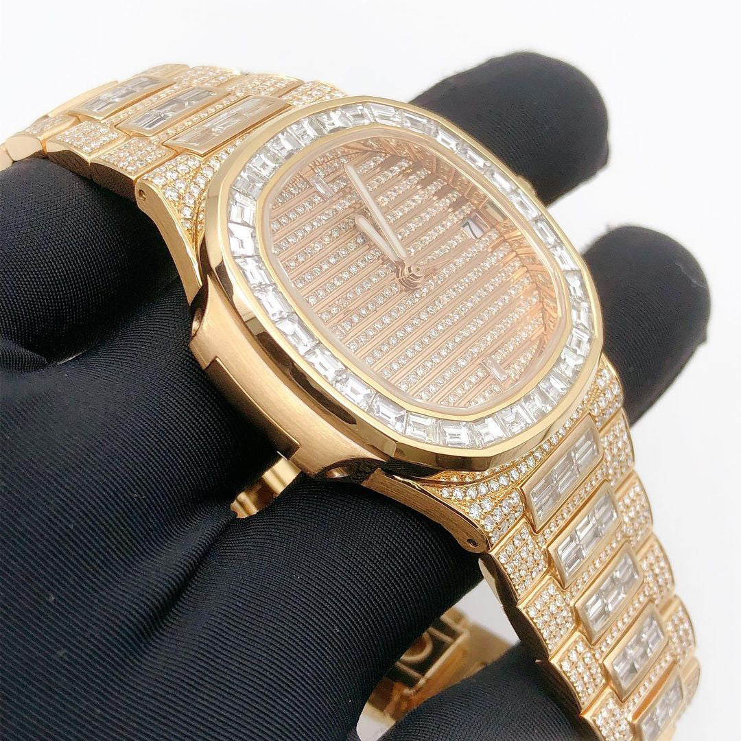 Patek Philippe Watch iced out wrist watch vvs moissanite diamond watch quartz watch for men