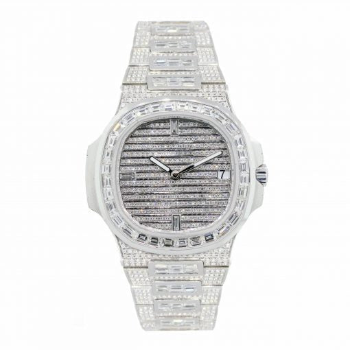 Patek Philippe Watch custom moissanite watch iced out diamond watch bling watch mens stainless steel watch