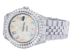 Rolex Watch mens iced out watch custom hip hop bling watch moissanite diamond arabic dial watch