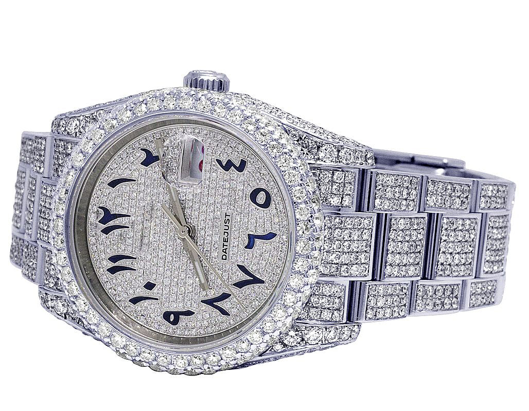 Rolex Watch mens white gold watch for gift iced out diamond watch stainless steel moissanite watch