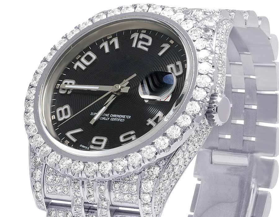 Rolex Watch mens 45mm iced diamond watch moissanite studded watch gift for him hip hop bling watch