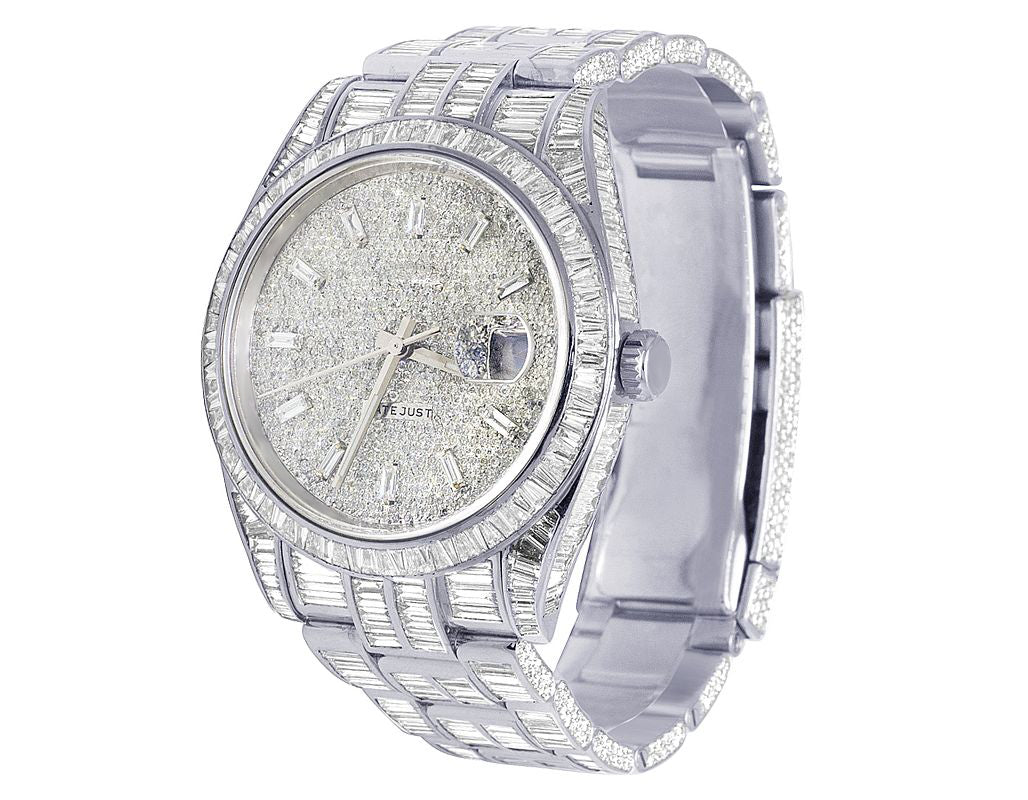 Rolex Watch custom baguette diamond watch iced out moissanite watch hip hop watch mens wrist watch