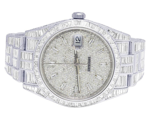 Rolex Watch custom baguette diamond watch iced out moissanite watch hip hop watch mens wrist watch