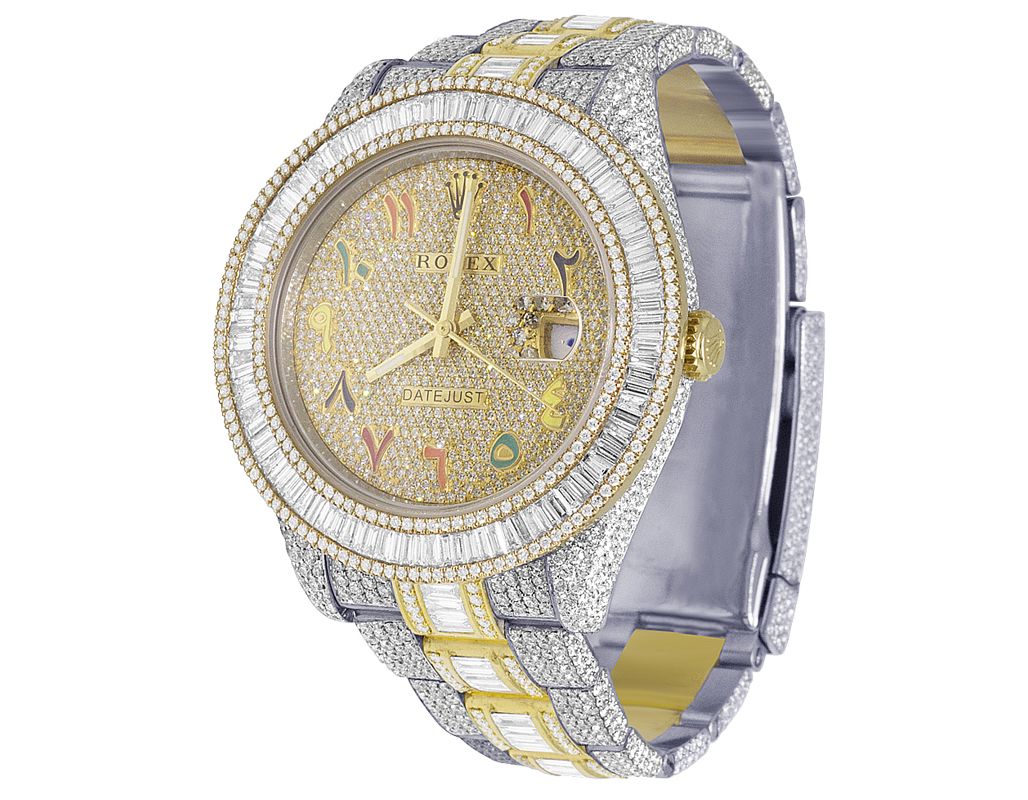 Rolex Watch moissanite wrist watch gift for him men luxury watch custom iced out watch bust down watch