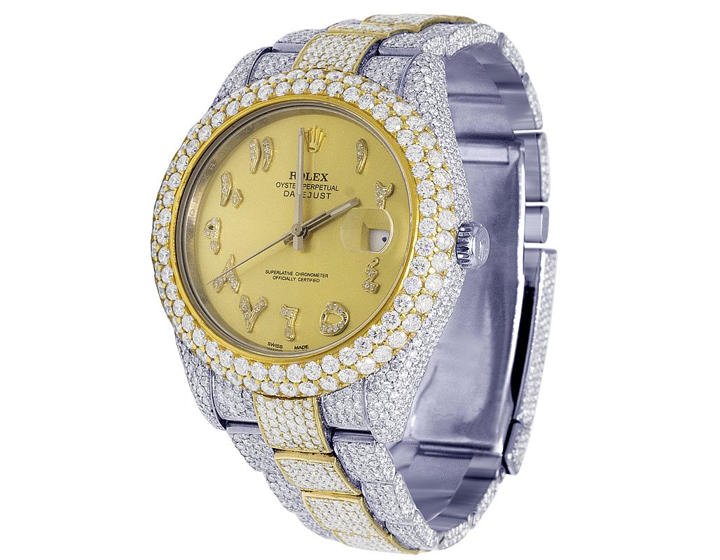 Rolex Watch iced out moissanite diamond watch mens hip hop watch two tone luxury wrist watch