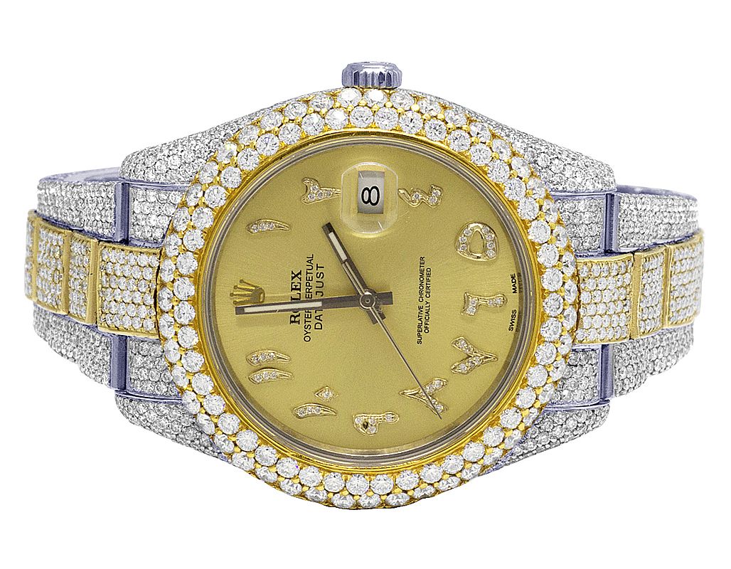 Rolex Watch iced out moissanite diamond watch mens hip hop watch two tone luxury wrist watch