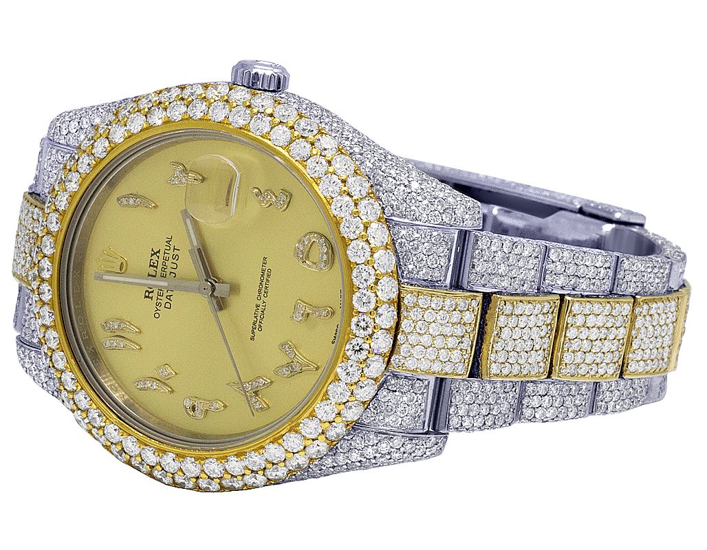 Rolex Watch iced out moissanite diamond watch mens hip hop watch two tone luxury wrist watch