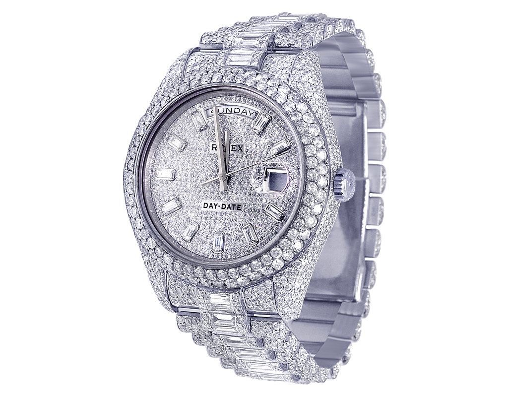 Rolex Watch 42mm iced out moissanite watch men luxury wrist watch bust down watch