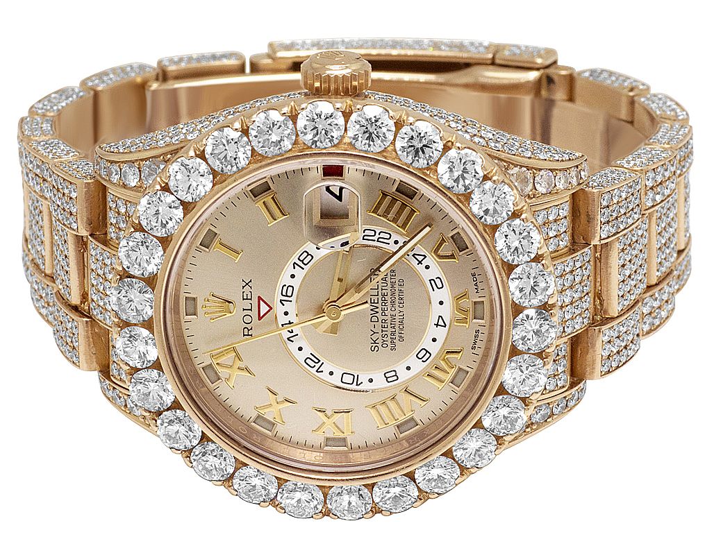 Rolex Watch fully automatic iced out watch men hip hop watch round diamond bezel stainless steel watch