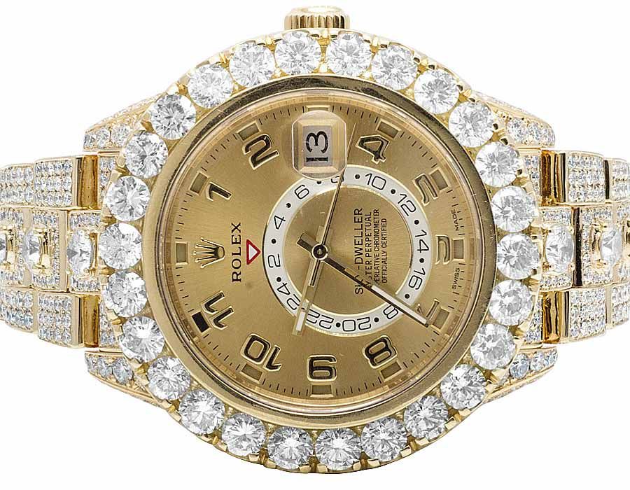 Rolex Watch round moissanite big bezel dial watch luxury iced out watch mens wrist watch