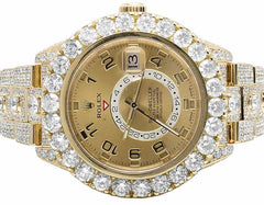 Rolex Watch round moissanite big bezel dial watch luxury iced out watch mens wrist watch