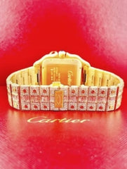 Cartier Watch yellow gold moissanite diamond watch automatic stainless steel watch custom bling watch