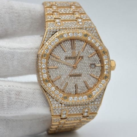 Audemars Piguet Watch vvs moissanite watch for him hip hop diamond watch gold plated stainless steel watch