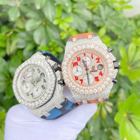 Audemars Piguet Watch moissanite watch for him men luxury sports watch iced out chronograph rubber strap diamond watch