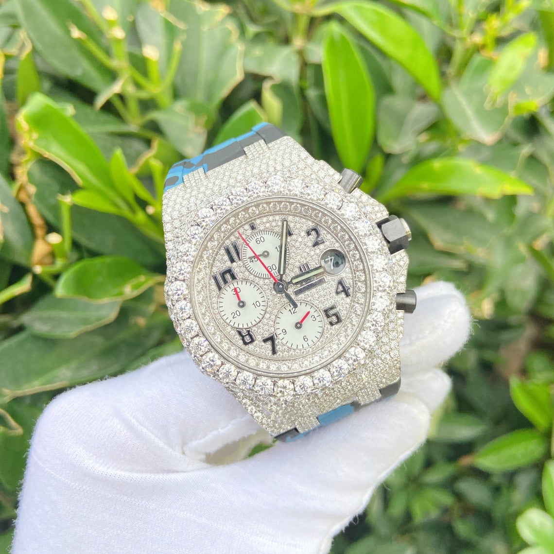 Audemars Piguet Watch moissanite watch for him men luxury sports watch iced out chronograph rubber strap diamond watch