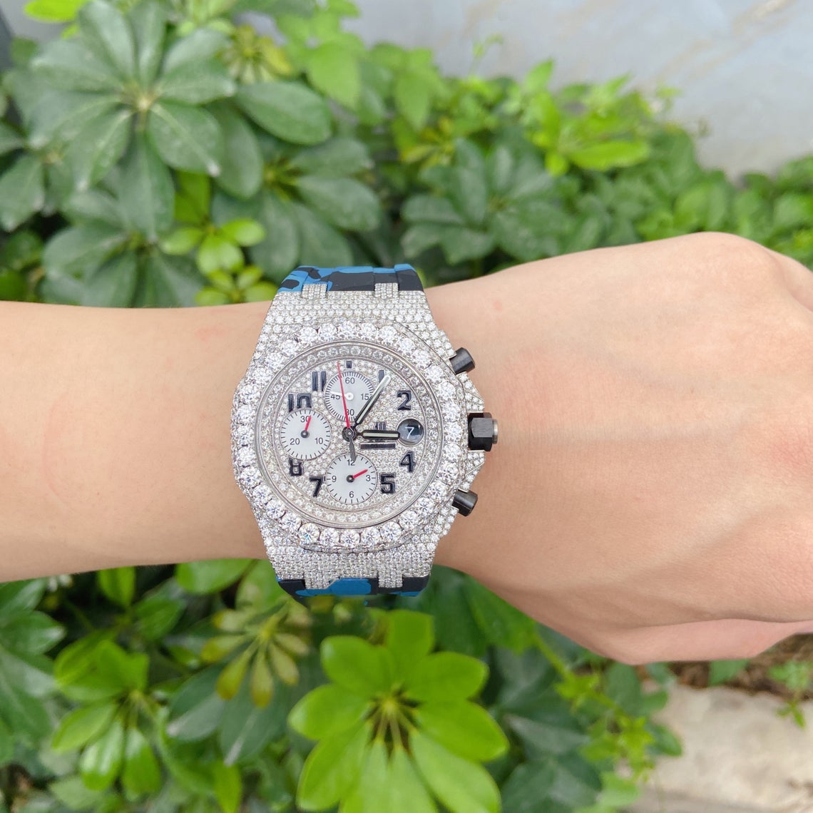 Audemars Piguet Watch moissanite watch for him men luxury sports watch iced out chronograph rubber strap diamond watch