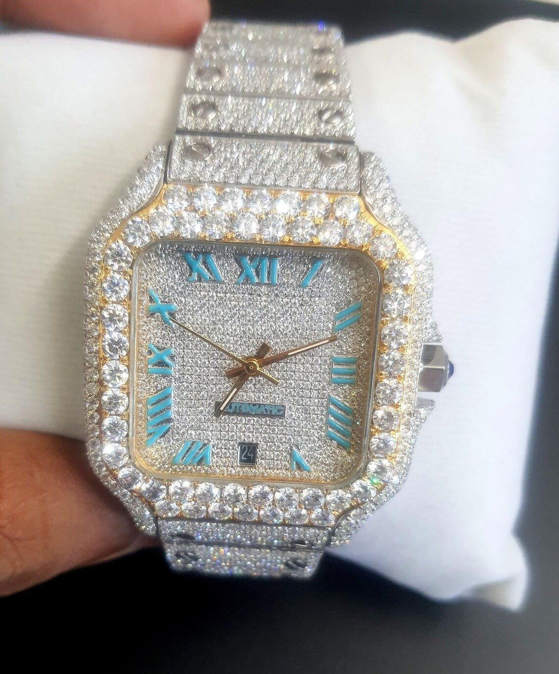 Cartier Watch buy vvs moissanite watch for him iced out diamond watch custom hip hop watch