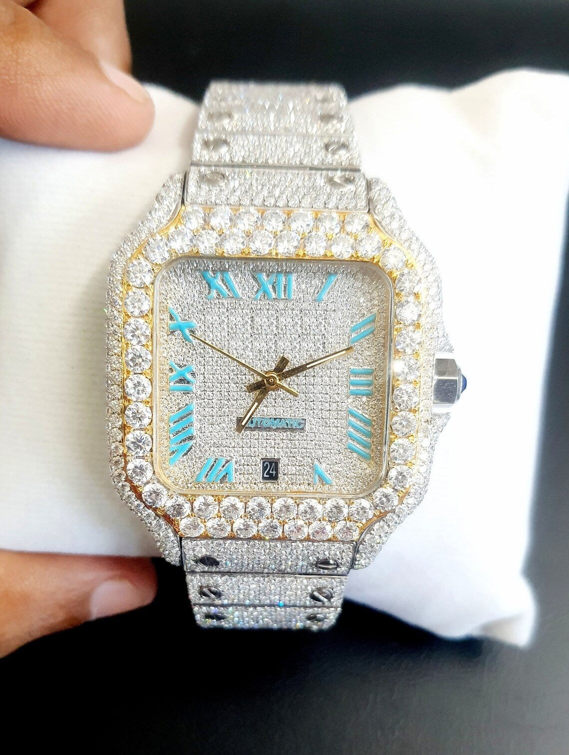 Cartier Watch buy vvs moissanite watch for him iced out diamond watch custom hip hop watch