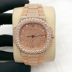 Patek Philippe Watch fully automatic vvs1 moissanite diamond watch fully iced out watch luxury bust down wrist watch