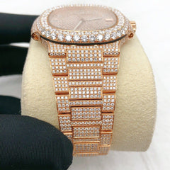 Patek Philippe Watch fully automatic vvs1 moissanite diamond watch fully iced out watch luxury bust down wrist watch