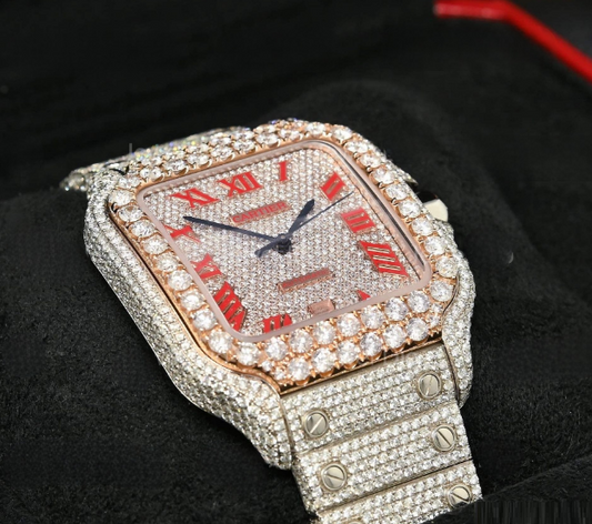 Cartier Watch stylish hip hop moissanite watch fully automatic wrist watch luxury bust down watch