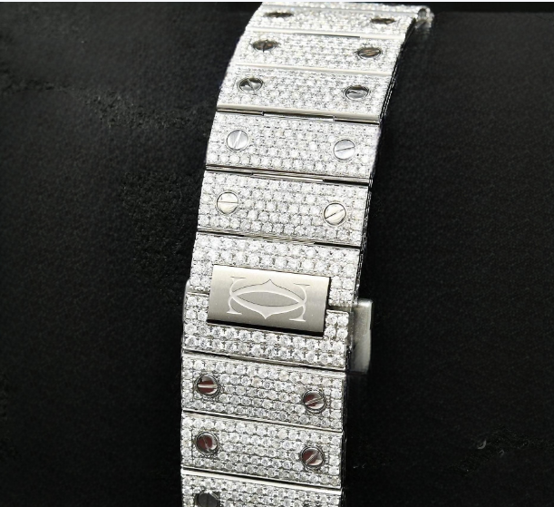 Cartier Watch stylish hip hop moissanite watch fully automatic wrist watch luxury bust down watch