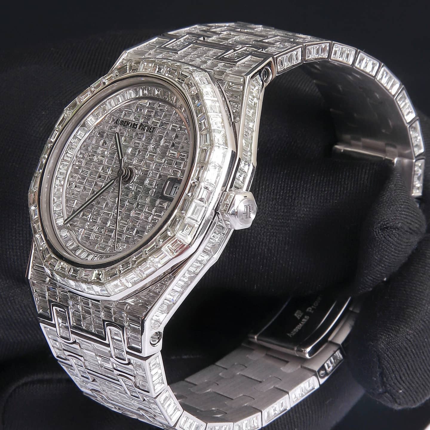 Audemars Piguet Watch baguette moissanite diamond studded watch men hip hop watch automatic stainless steel watch