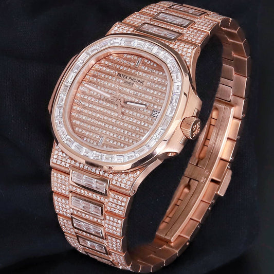 Patek Philippe Watch rose gold moissanite diamond watch stainless steel watch luxury hip hop watch mens wrist watch