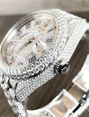 Rolex Watch luxury iced out moissanite watch stainless steel quartz watch bust down watch